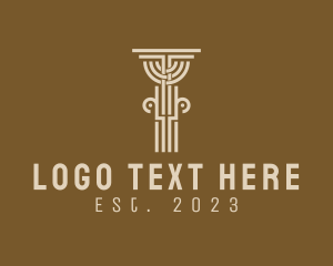 Museum - Ancient Pillar Column logo design