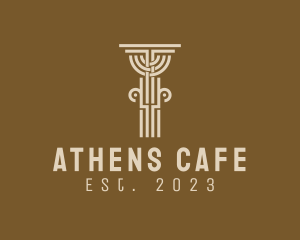 Athens - Ancient Pillar Column logo design