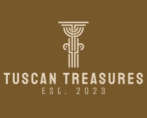 Tuscan - Ancient Pillar Column logo design