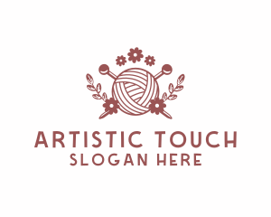 Flower Knit Yarn logo design