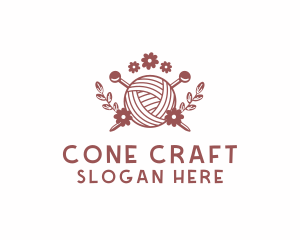 Flower Knit Yarn logo design