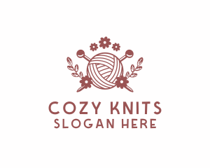 Flower Knit Yarn logo design