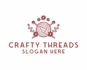 Yarn - Flower Knit Yarn logo design