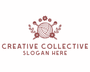 Flower Knit Yarn logo design