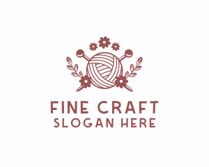 Flower Knit Yarn logo design