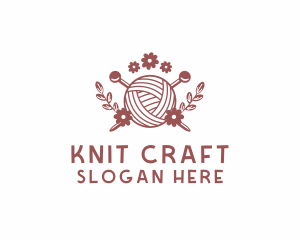 Knit - Flower Knit Yarn logo design