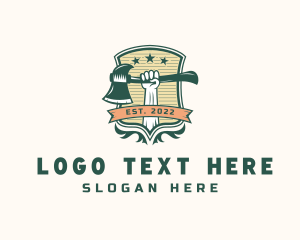 Lumberjack - Axe Lumber Carpentry logo design