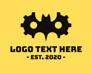 Bat - Gear Cog Bat logo design