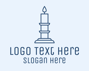Minimalist - Candle Holder Flame logo design