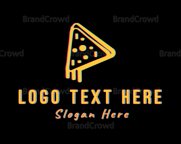 Pizza Slice Glitch Logo