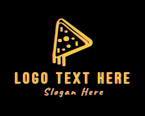 Bread - Pizza Slice Glitch logo design