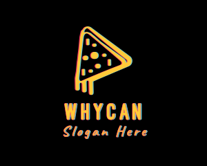 Pizza Slice Glitch Logo