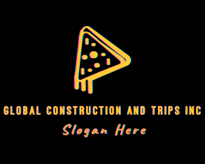 Pizzeria - Pizza Slice Glitch logo design