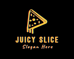 Pizza Slice Glitch logo design