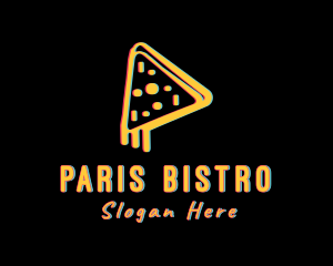 Pizza Slice Glitch logo design