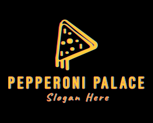 Pepperoni - Pizza Slice Glitch logo design