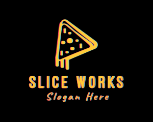 Slice - Pizza Slice Glitch logo design