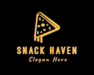 Pizza Slice Glitch logo design