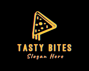 Appetizer - Pizza Slice Glitch logo design