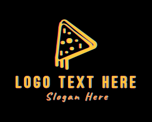 Pepperoni - Pizza Slice Glitch logo design