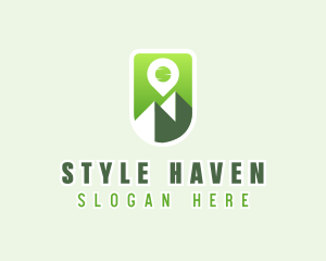 Hostel - Pin Location Mountain Travel logo design