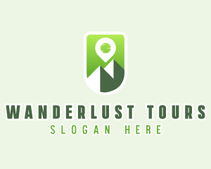 Pin Location Mountain Travel logo design