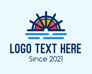 Marine Sunset Wheel logo design