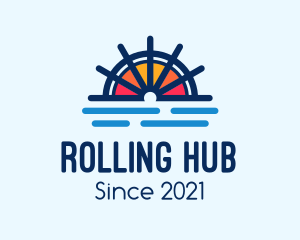 Marine Sunset Wheel logo design