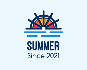 Marine Sunset Wheel logo design