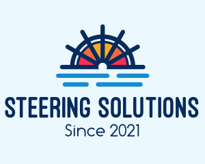 Marine Sunset Wheel logo design