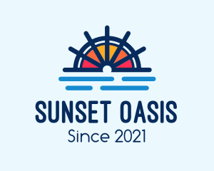 Marine Sunset Wheel logo design