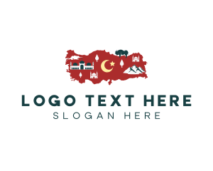Tour - Turkey Travel Map logo design