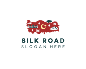 Turkey Travel Map logo design