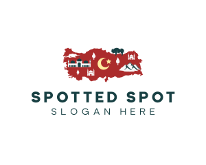 Turkey Travel Map logo design