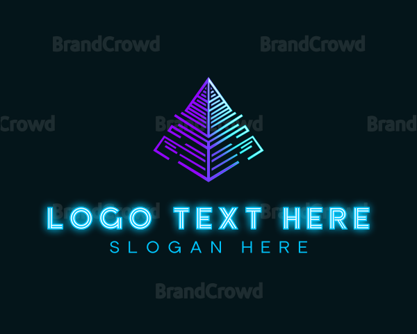 Pyramid Neon Traingle Logo