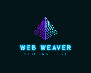 Pyramid Neon Traingle logo design