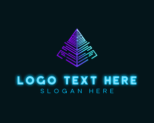 Application - Pyramid Neon Traingle logo design