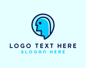 Psychology - Human Customer Chat logo design