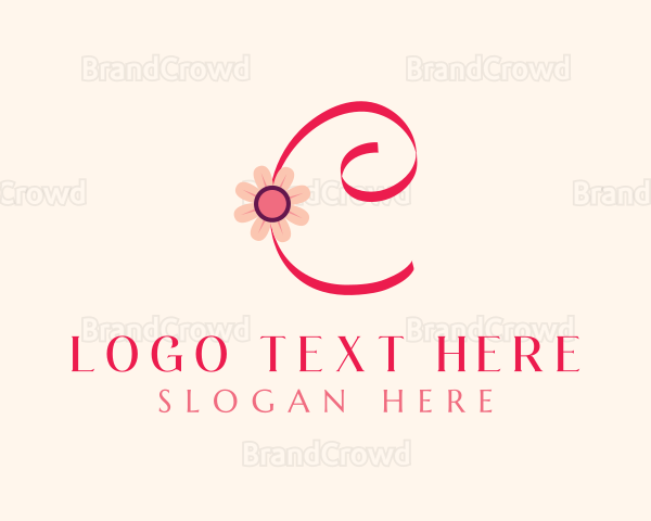 Pink Flower Letter C Logo