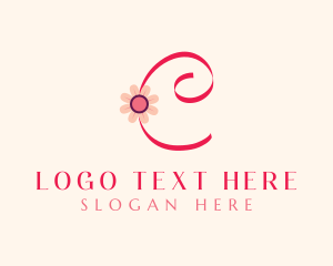 Candle - Pink Flower Letter C logo design