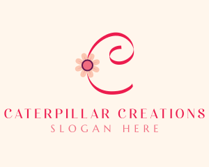 Pink Flower Letter C logo design