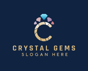 Jewel Ring Letter C logo design