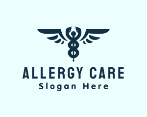 Allergist - Snake Pharmaceutical Wing logo design