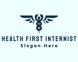 Internist - Snake Pharmaceutical Wing logo design