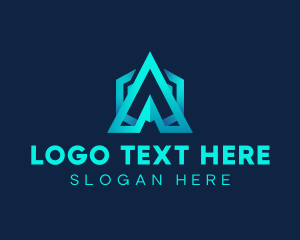 Hexagon - Professional Arrow Letter A logo design