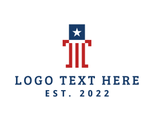 American - America Star Stripes Politics logo design