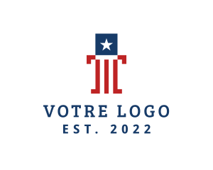 National Flag - America Star Stripes Politics logo design