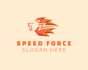 Lightning Bolt Lion logo design