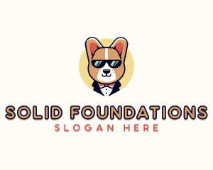 Suit - Corgi Pet Dog logo design