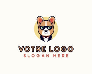 Bow Tie - Corgi Pet Dog logo design